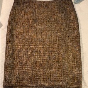 Gold tweed pencil skirt